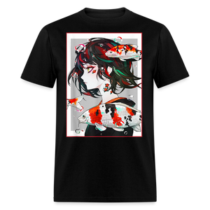 Anime Girl Cute Japanese Aesthetic shirt Anime Tee Otaku Fish Waifu Gift T-Shirt - black