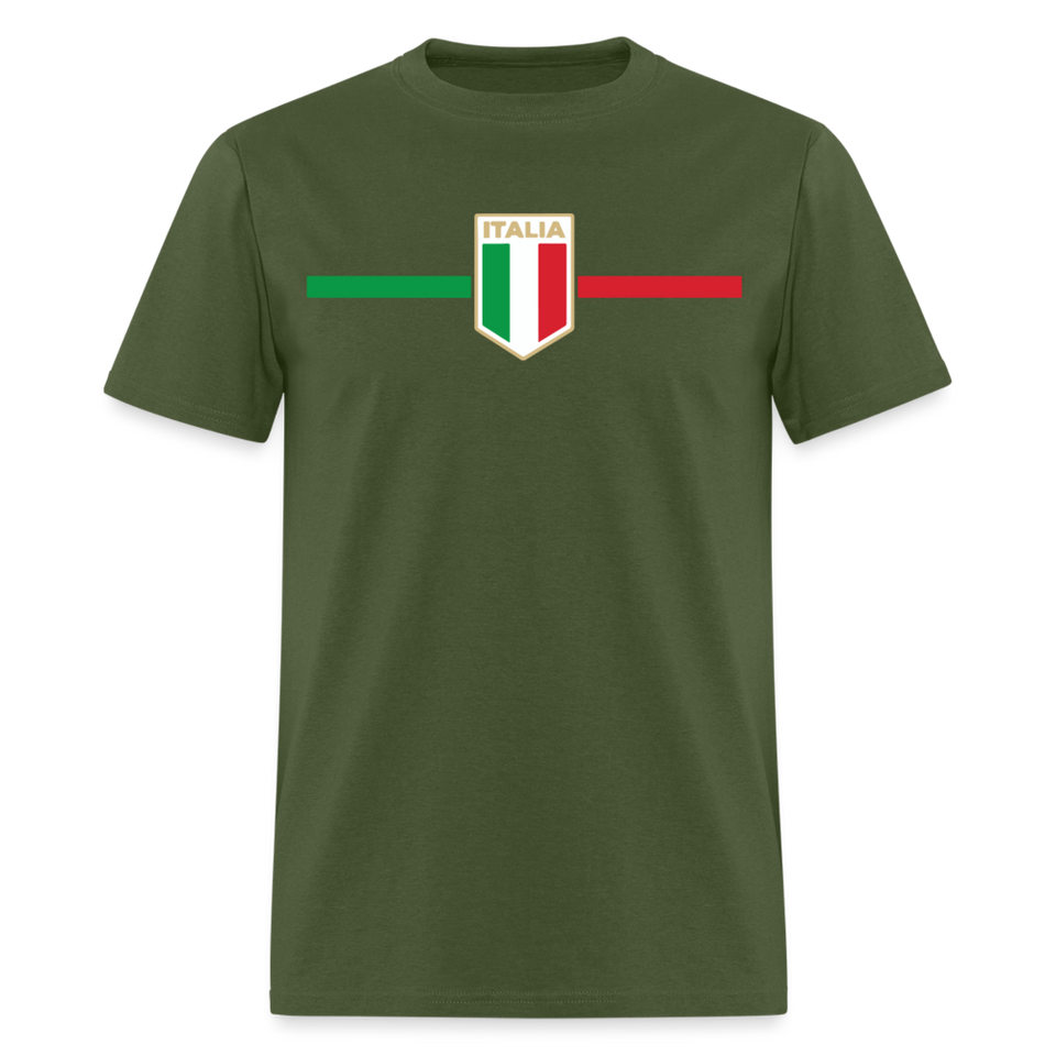 Italia Pride Italian Roots Themed Gift Italy Flag Theme T-Shirt - military green