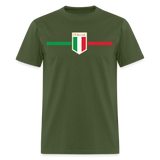 Italia Pride Italian Roots Themed Gift Italy Flag Theme T-Shirt - military green