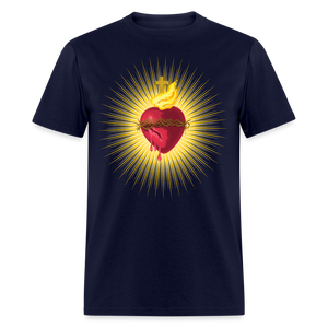 The Sacred Heart of Jesus Christ Shirt Religious Catholic T-shirt Size S-6XL - navy