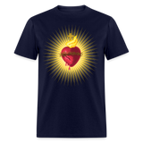 The Sacred Heart of Jesus Christ Shirt Religious Catholic T-shirt Size S-6XL - navy