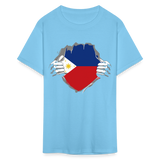 Philippines Flag shirt Filipino T-Shirt Rips Open size S-6XL - aquatic blue
