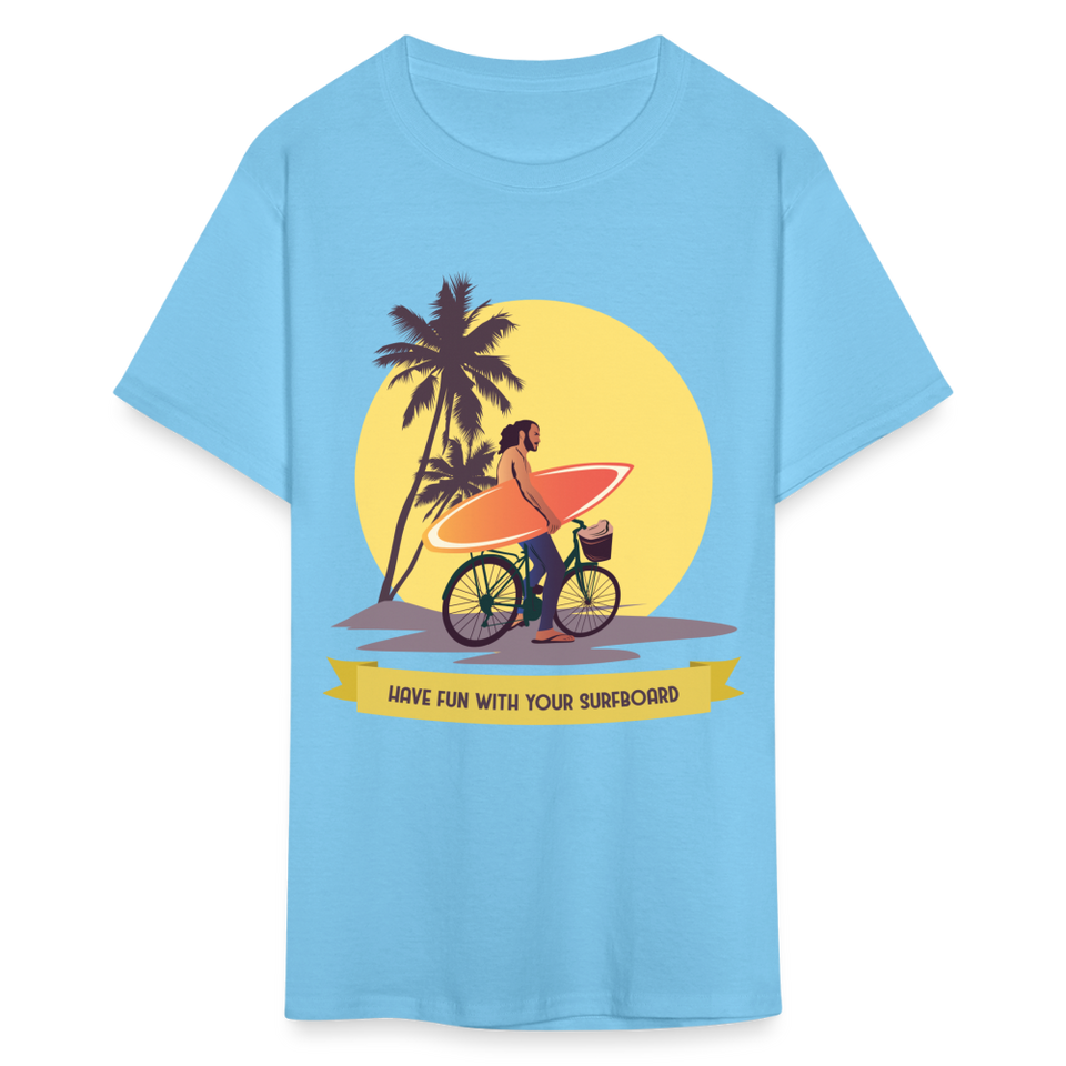 Have Fun with Your Surfboard shirt Surfing Summer Sunset T-Shirt Size S-6XL - aquatic blue