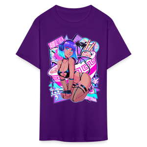 Pretty Anime Cute Demon shirt Sexy Devil Girl Ahegao Hentai Ecchi T-Shirt - purple