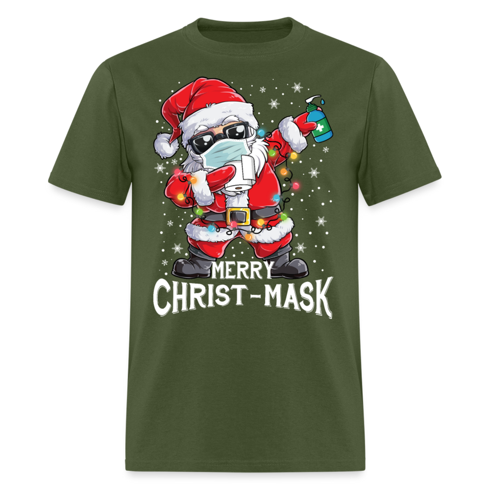 Merry Christmask Toilet Paper shirt Dabbing Santa Funny Christmas T-shirt S-6XL - military green