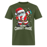 Merry Christmask Toilet Paper shirt Dabbing Santa Funny Christmas T-shirt S-6XL - military green
