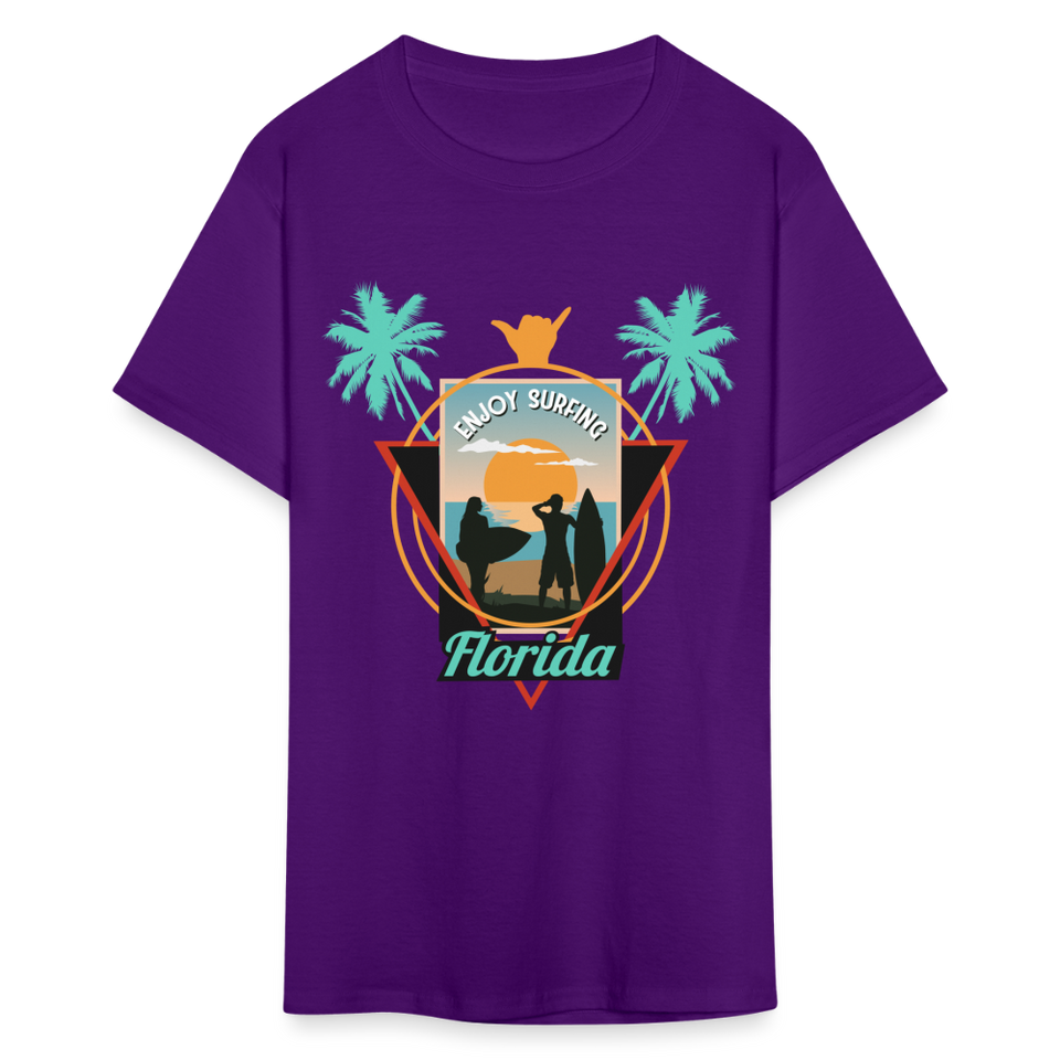 Enjoy Surfing Florida shirt Surfboard Surfing Ocean Sunset T-Shirt Size S-6XL - purple