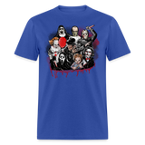 HORROR FRIENDS T-shirt Scary Movie Characters Halloween Adult Tee New - royal blue
