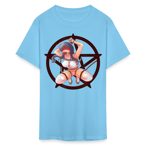 Anime Bondage BDSM shirt Manga Anime Waifu japanese Girl Ahegao T-Shirt - aquatic blue