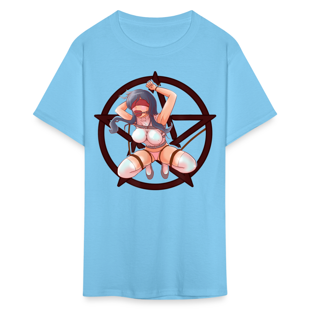 Anime Bondage BDSM shirt Manga Anime Waifu japanese Girl Ahegao T-Shirt - aquatic blue
