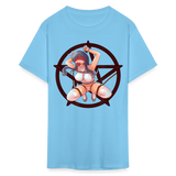 Anime Bondage BDSM shirt Manga Anime Waifu japanese Girl Ahegao T-Shirt - aquatic blue