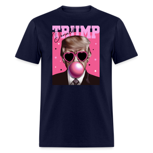 Trump Pink Bubblegum Funny T-Shirt - navy