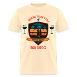 Surfing is Life Style shirt Pacific Beach San Diego California 619 T-Shirt - natural