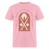 The Sky Above Sea Below Peace Within shirt Ocean Beach Surfing is life T-Shirt - pink