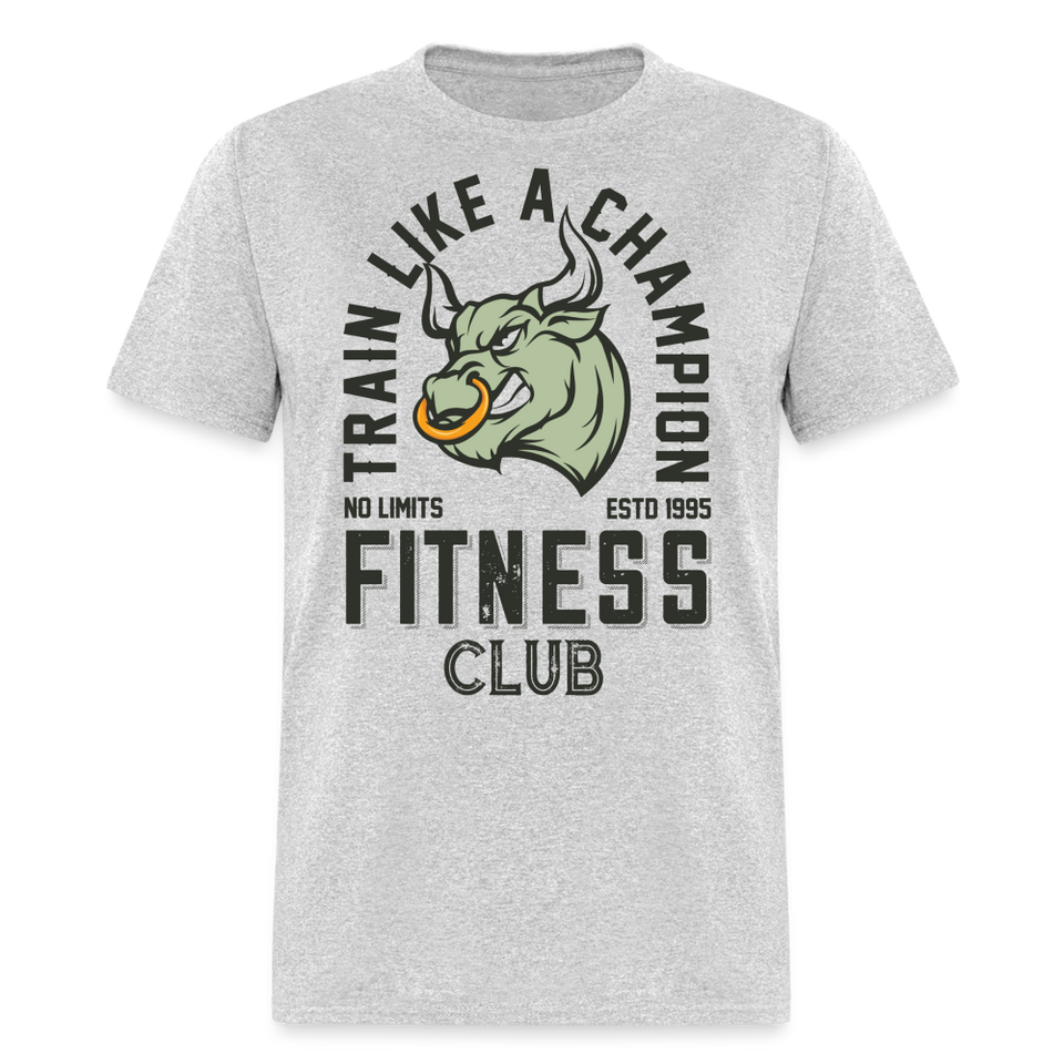 Train like a champion shirt Motivational Gym Fitness T-Shirt size S-6XL - heather gray