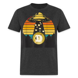 Dogecoin To the Moon shirt Doge HODL Rocket Crypto Meme UFO T-Shirt Size S-6XL - heather black