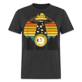 Dogecoin To the Moon shirt Doge HODL Rocket Crypto Meme UFO T-Shirt Size S-6XL - heather black