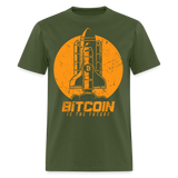 Bitcoin is The Future shirt BTC Spaceship Crypto Currency T-Shirt size S-6XL - military green