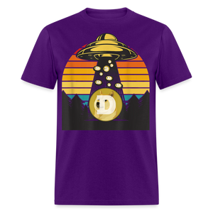 Dogecoin To the Moon shirt Doge HODL Rocket Crypto Meme UFO T-Shirt Size S-6XL - purple