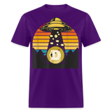 Dogecoin To the Moon shirt Doge HODL Rocket Crypto Meme UFO T-Shirt Size S-6XL - purple