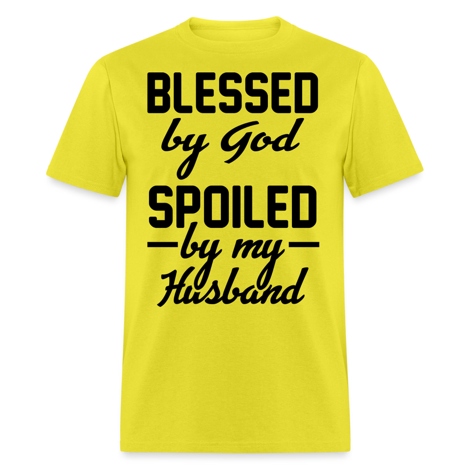 Blessed by God shirt Catholic Religious T-Shirt size S-6XL - yellow