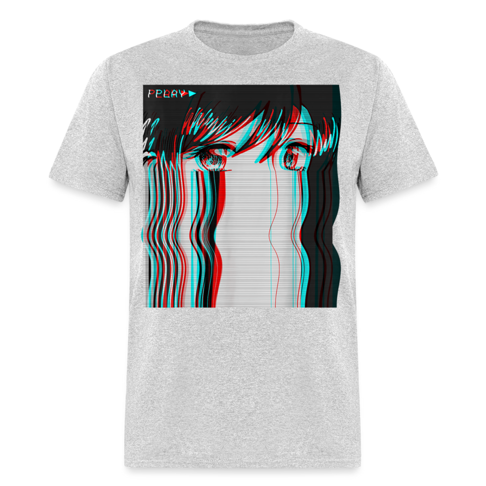 Vaporwave Aesthetic Sad Anime Girl Retro Eboy Egirl Harajuku T-Shirt - heather gray