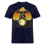 Dogecoin To the Moon shirt Doge HODL Rocket Crypto Meme UFO T-Shirt Size S-6XL - navy