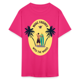 Make Friends with the Waves shirt Beach Surfing Lover T-Shirt Size S-6XL - fuchsia