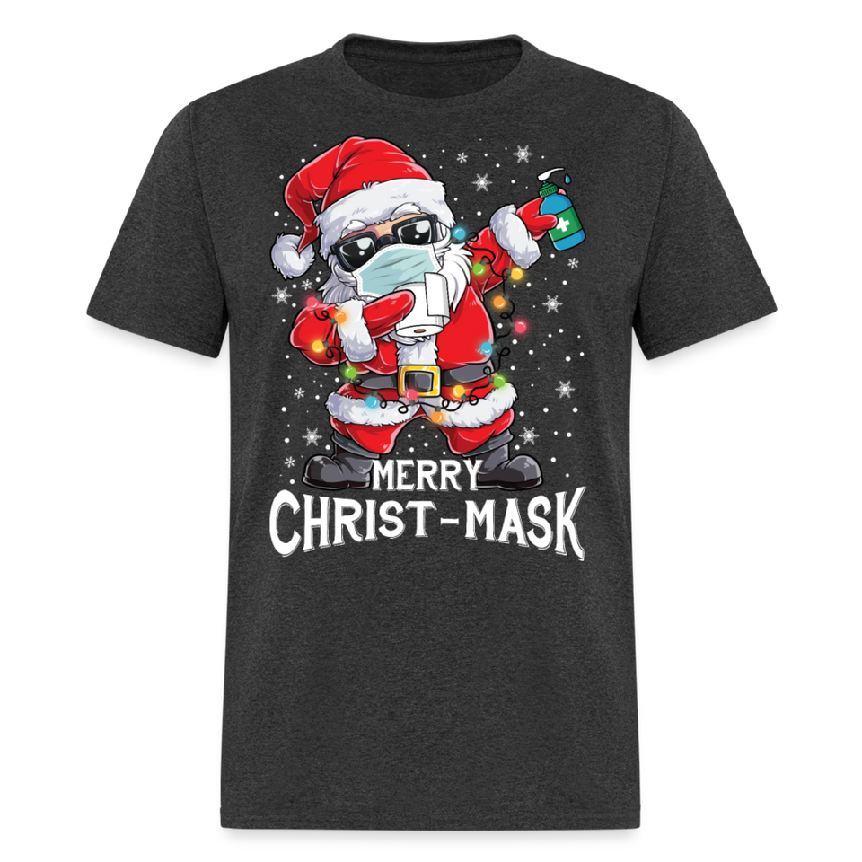 Merry Christmask Toilet Paper shirt Dabbing Santa Funny Christmas T-shirt S-6XL - heather black