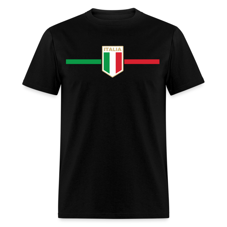 Italia Pride Italian Roots Themed Gift Italy Flag Theme T-Shirt - black