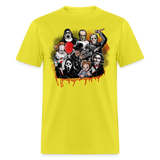 Horror Characters Friends Halloween Tee Shirt Scary Movie Horror Friends T-shirt - yellow