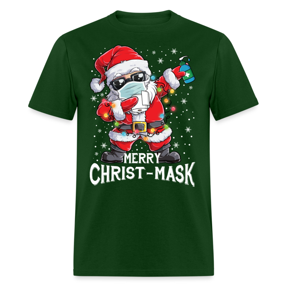 Merry Christmask Toilet Paper shirt Dabbing Santa Funny Christmas T-shirt S-6XL - forest green