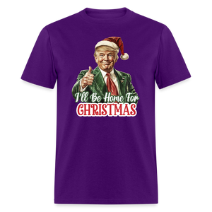 I'll be home for Christmas shirt Santa Trump Ugly Christmas T-shirt size S-6XL - purple
