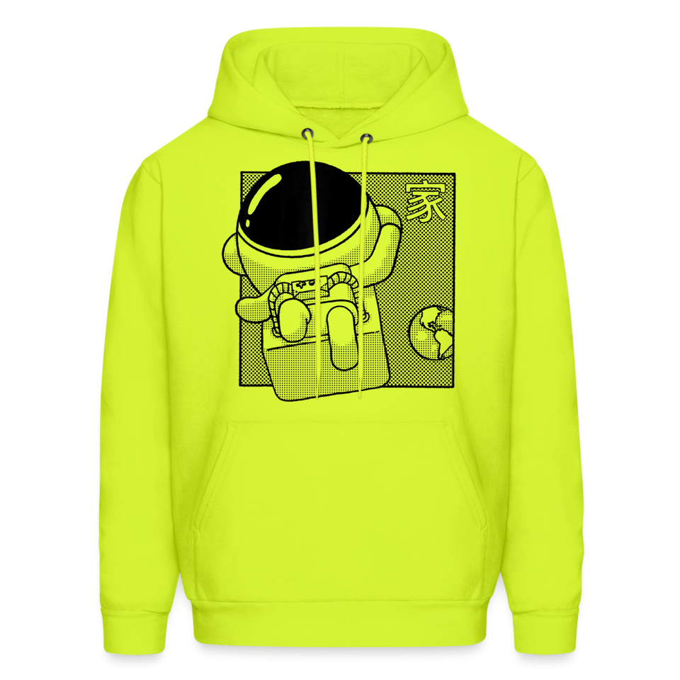 Space Astronaut to the moon outerspace Anime Earth Hoodie - safety green
