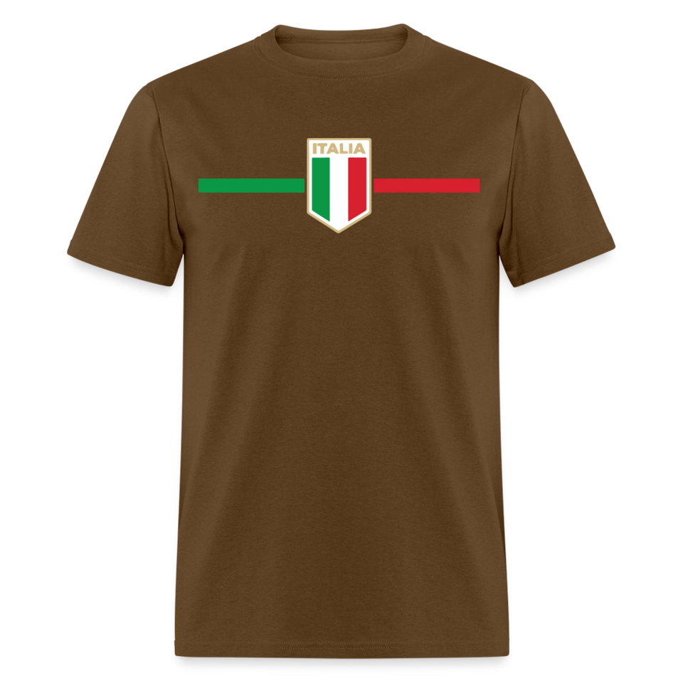Italia Pride Italian Roots Themed Gift Italy Flag Theme T-Shirt - brown