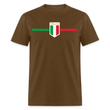 Italia Pride Italian Roots Themed Gift Italy Flag Theme T-Shirt - brown