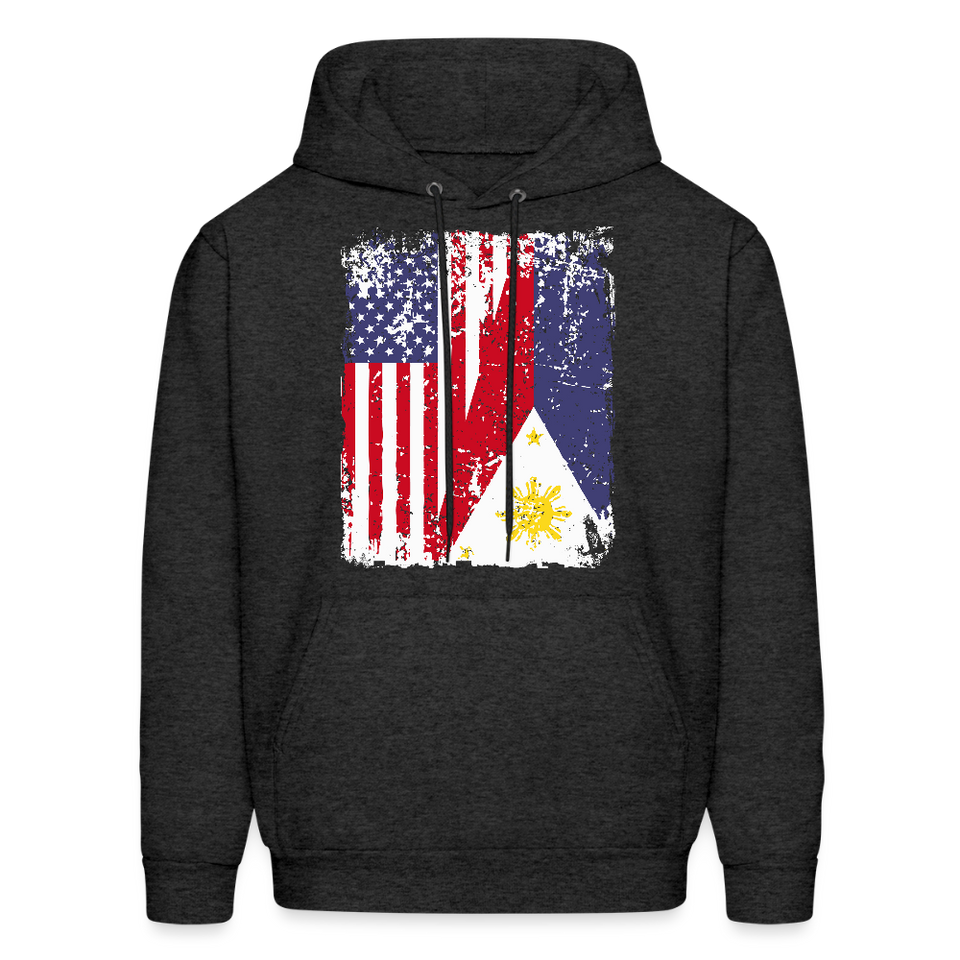 Pinoy USA shirt I Love Filipino American Flag Proud Gift Unisex Hoodie - charcoal grey