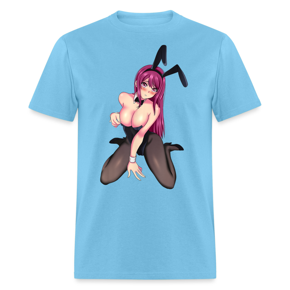 Perfect Pretty Playgirl Anime shirt Bunny Sexy Girl Ahegao Hentai Ecchi T-Shirt - aquatic blue