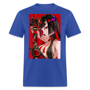 Anime Sexy Ecchi Girl shirt Samurai Waifu Japanese Aesthetic Otaku Kawaii TShirt - royal blue