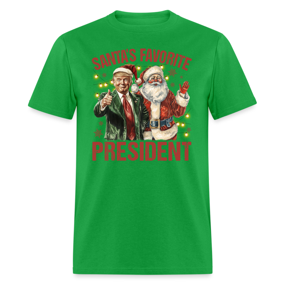 Santa's Favorite President shirt President Trump Christmas T-shirt size S-6XL - bright green