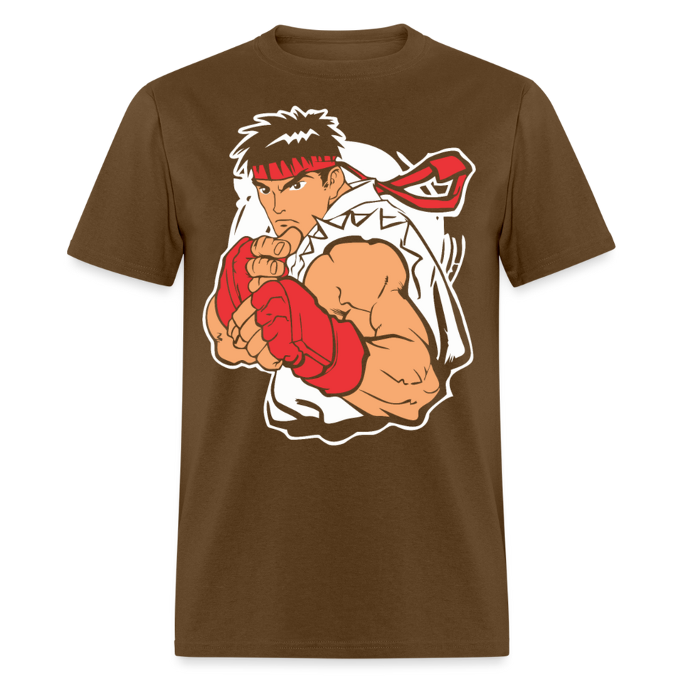 Classic Arcade shirt Video Game Retro Gamer Kung Fu Fighter Martial Arts T-Shirt - brown