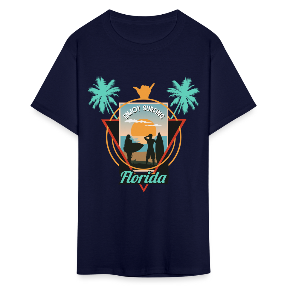Enjoy Surfing Florida shirt Surfboard Surfing Ocean Sunset T-Shirt Size S-6XL - navy