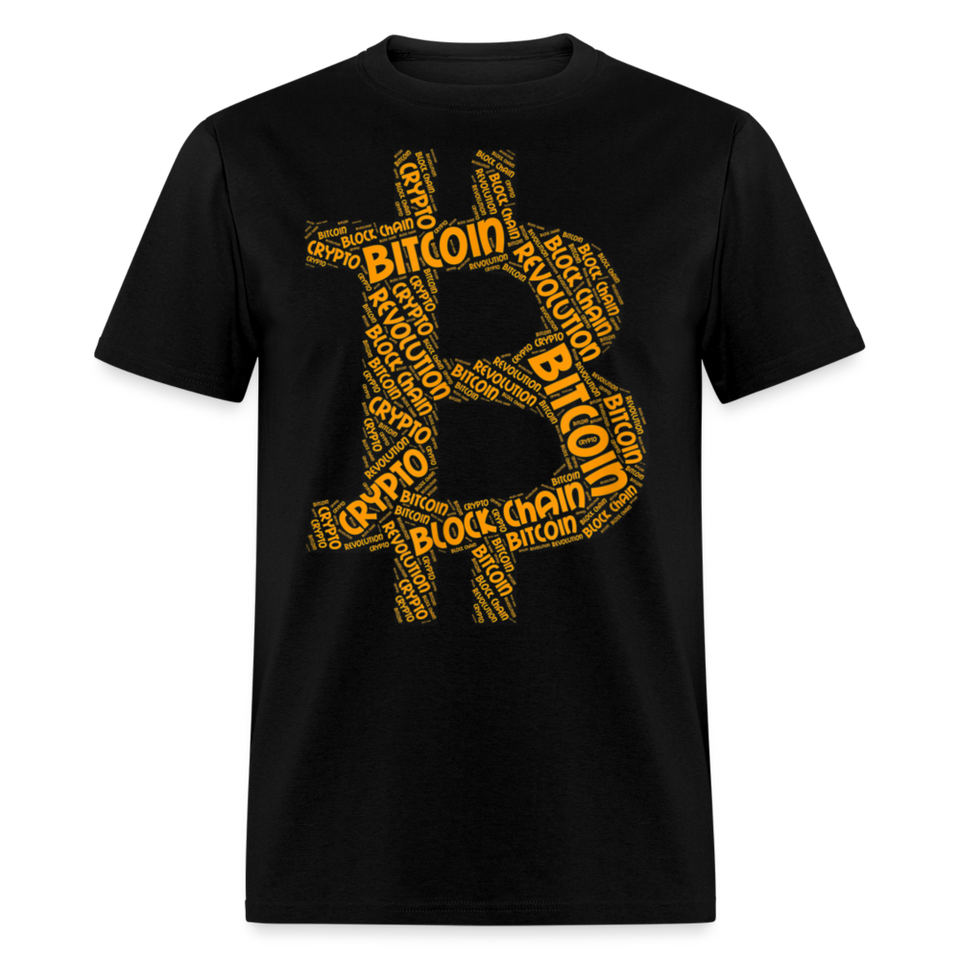 Bitcoin Crypto Revolution shirt Cryptocurrency BTC Block Chain TShirt Size S-6XL - black