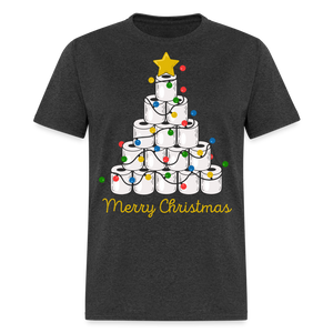Funny Merry Quarantine Christmas Toilet Paper shirt Xmas Family T-Shirt - heather black
