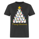 Funny Merry Quarantine Christmas Toilet Paper shirt Xmas Family T-Shirt - heather black