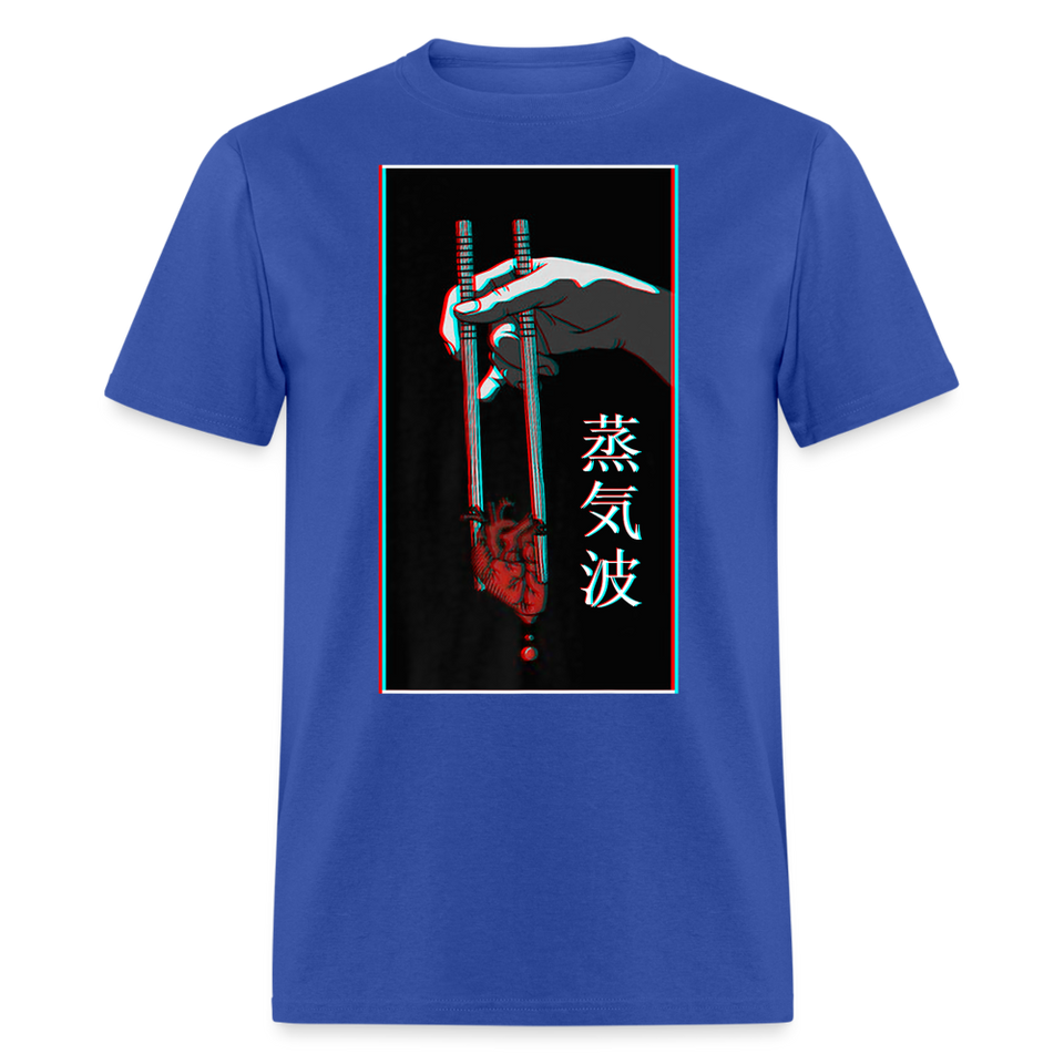 Japanese Futurism Heart Chop Sticks shirt Anime Retro T-Shirt Size S-6XL - royal blue