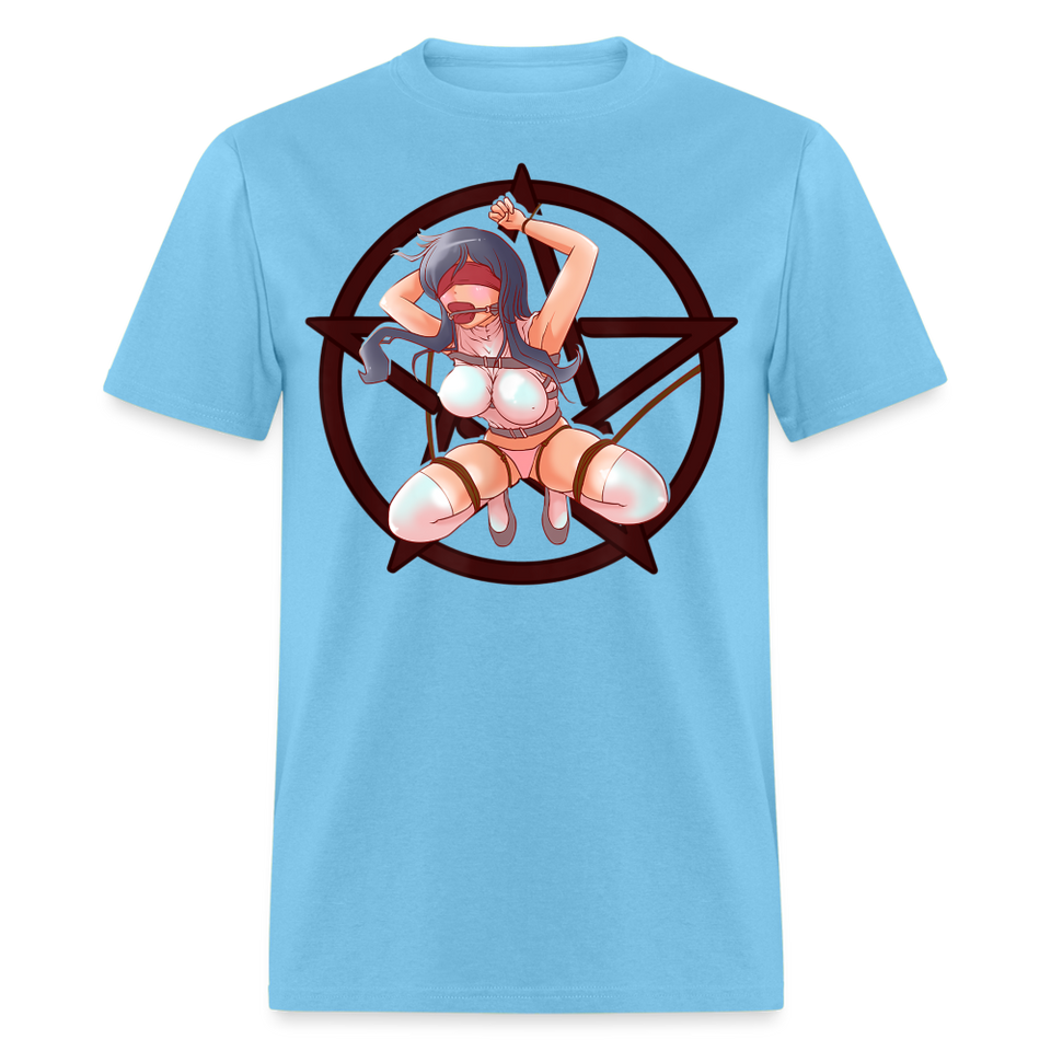 Anime Bondage BDSM shirt Manga Anime Waifu japanese Girl Ahegao T-Shirt - aquatic blue