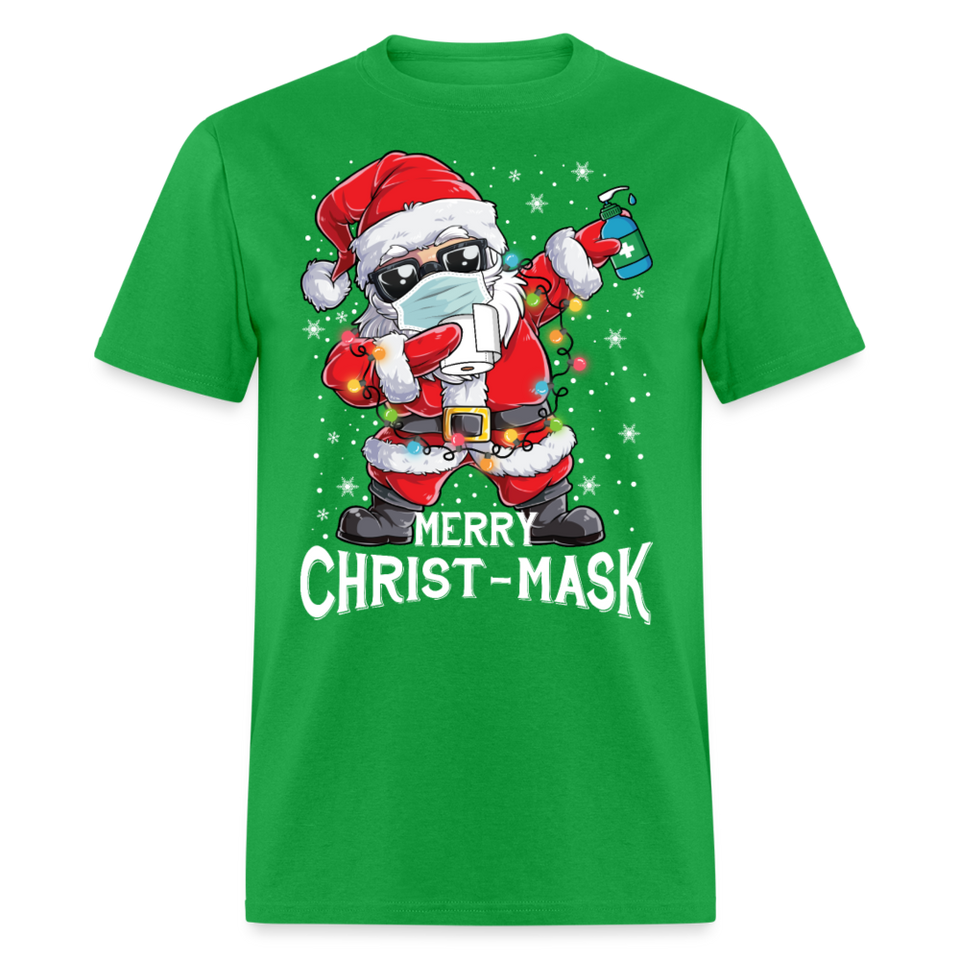 Merry Christmask Toilet Paper shirt Dabbing Santa Funny Christmas T-shirt S-6XL - bright green