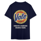 Anti-Trump Vote Shirt Removes Stubborn Orange Stains Funny Detergent T-Shirt - navy