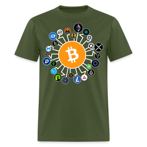 Bitcoin shirt BTC ETH LTC XMR Hodlers Decentralized Crypto Altcoin T-Shirt S-6XL - military green